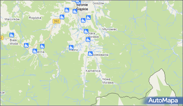 mapa Bolesławów gmina Stronie Śląskie, Bolesławów gmina Stronie Śląskie na mapie Targeo