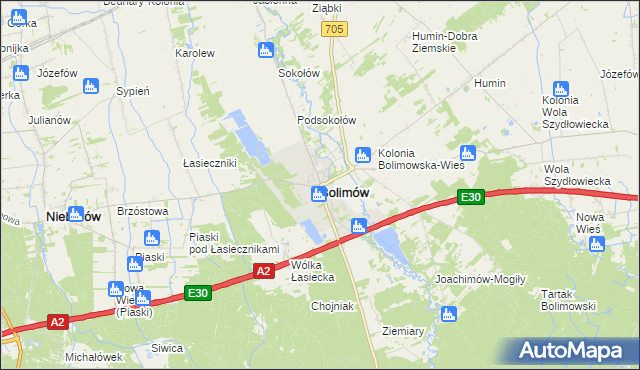 mapa Bolimów, Bolimów na mapie Targeo