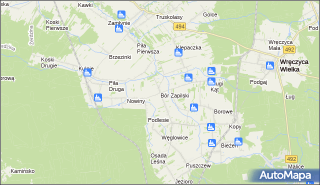 mapa Bór Zapilski, Bór Zapilski na mapie Targeo