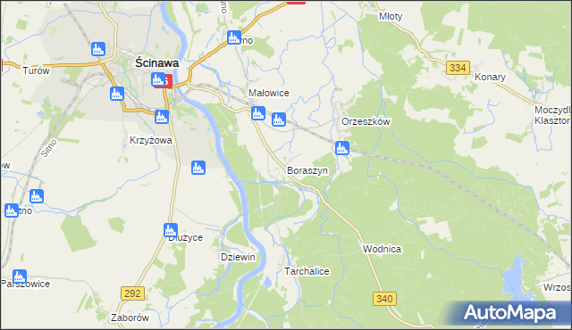 mapa Boraszyn, Boraszyn na mapie Targeo