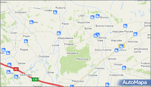 mapa Borek gmina Łęczyca, Borek gmina Łęczyca na mapie Targeo