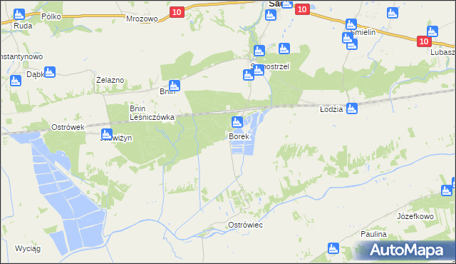 mapa Borek gmina Sadki, Borek gmina Sadki na mapie Targeo