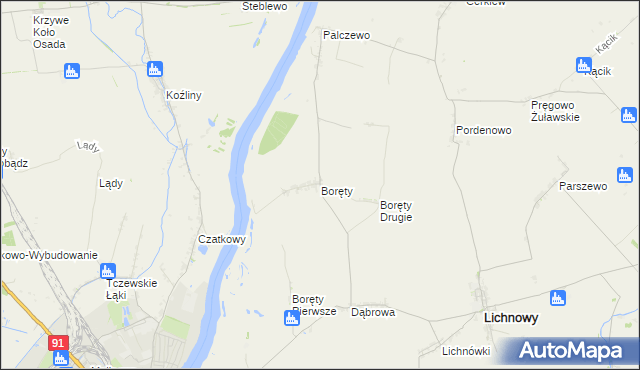 mapa Boręty, Boręty na mapie Targeo