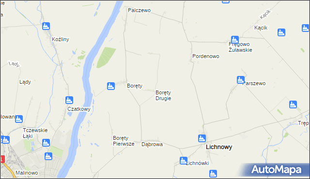 mapa Boręty Drugie, Boręty Drugie na mapie Targeo