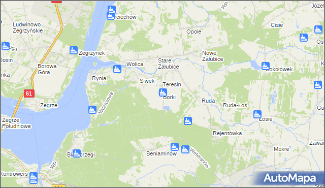 mapa Borki gmina Radzymin, Borki gmina Radzymin na mapie Targeo