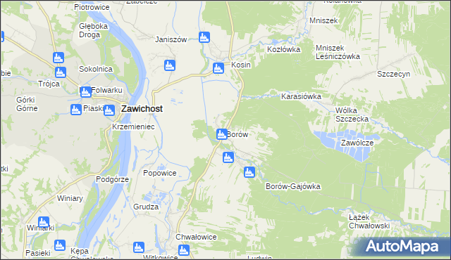 mapa Borów gmina Annopol, Borów gmina Annopol na mapie Targeo