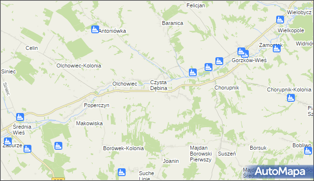 mapa Borów gmina Gorzków, Borów gmina Gorzków na mapie Targeo