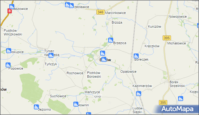 mapa Borów powiat strzeliński, Borów powiat strzeliński na mapie Targeo