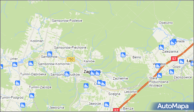 mapa Borowa Góra gmina Zagnańsk, Borowa Góra gmina Zagnańsk na mapie Targeo