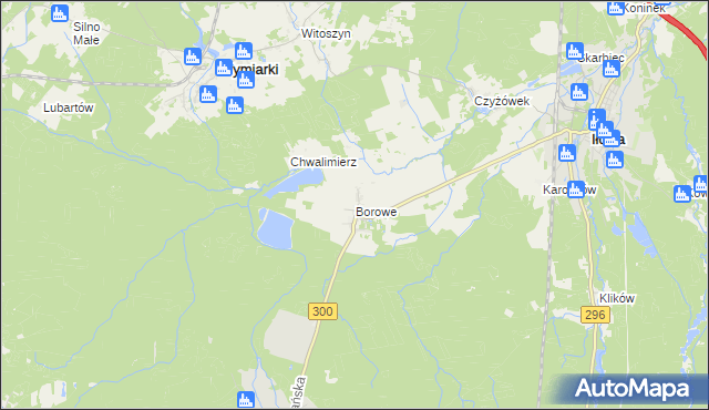 mapa Borowe gmina Iłowa, Borowe gmina Iłowa na mapie Targeo
