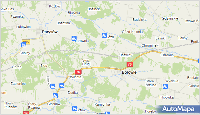 mapa Borowie-Kolonia, Borowie-Kolonia na mapie Targeo