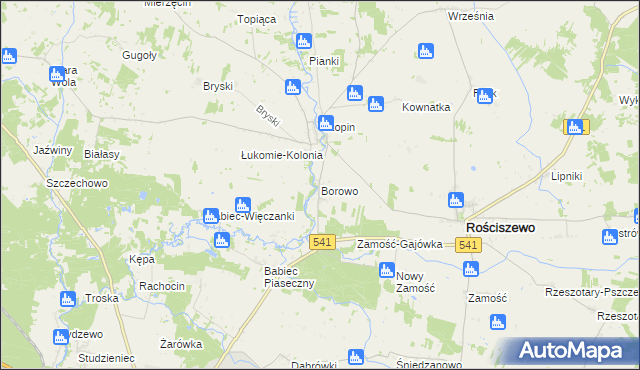 mapa Borowo gmina Rościszewo, Borowo gmina Rościszewo na mapie Targeo