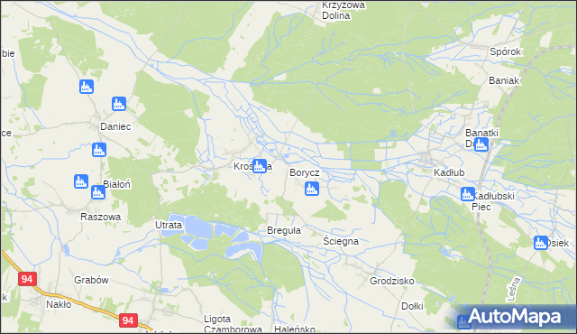 mapa Borycz, Borycz na mapie Targeo