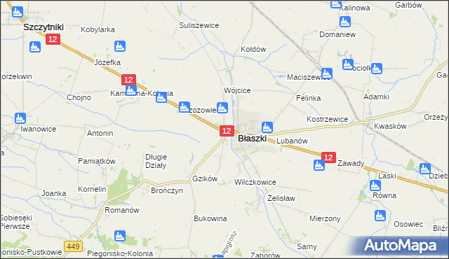 mapa Borysławice, Borysławice na mapie Targeo