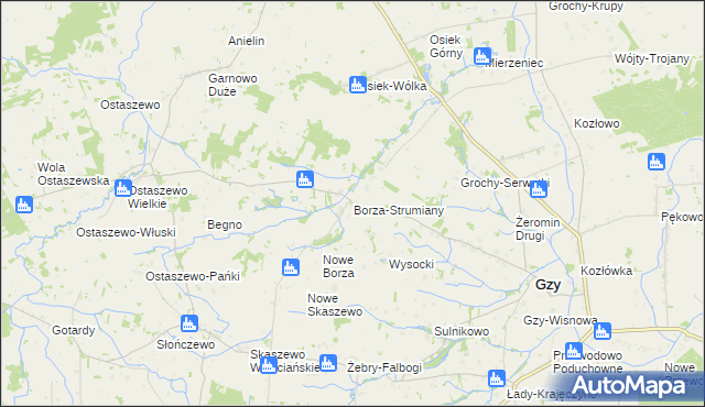 mapa Borza-Strumiany, Borza-Strumiany na mapie Targeo