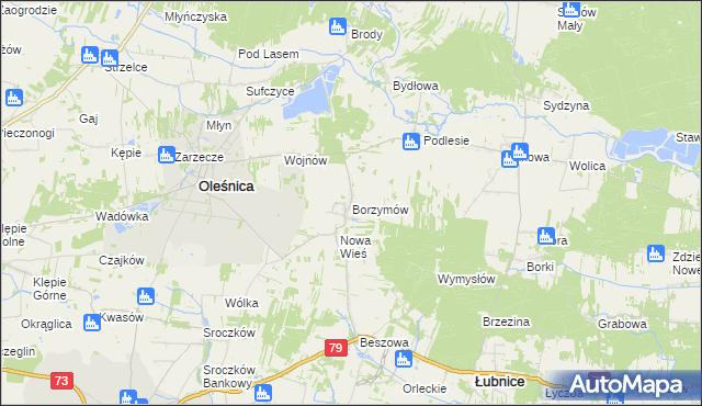 mapa Borzymów, Borzymów na mapie Targeo