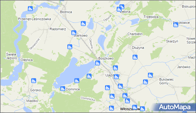 mapa Boszkowo, Boszkowo na mapie Targeo