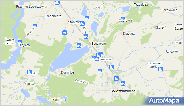 mapa Boszkowo-Letnisko, Boszkowo-Letnisko na mapie Targeo