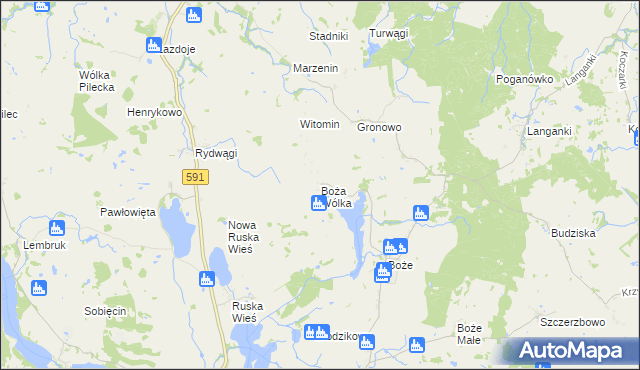 mapa Boża Wólka, Boża Wólka na mapie Targeo
