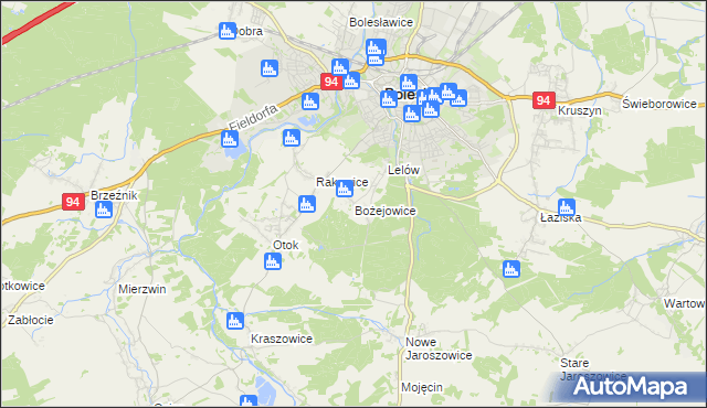 mapa Bożejowice, Bożejowice na mapie Targeo