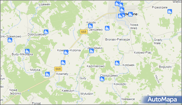 mapa Bronaki-Olki, Bronaki-Olki na mapie Targeo