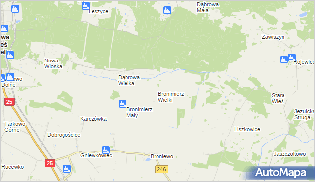 mapa Bronimierz Wielki, Bronimierz Wielki na mapie Targeo