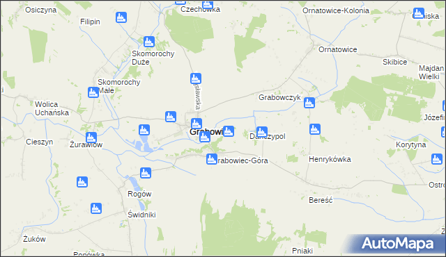 mapa Bronisławka gmina Grabowiec, Bronisławka gmina Grabowiec na mapie Targeo