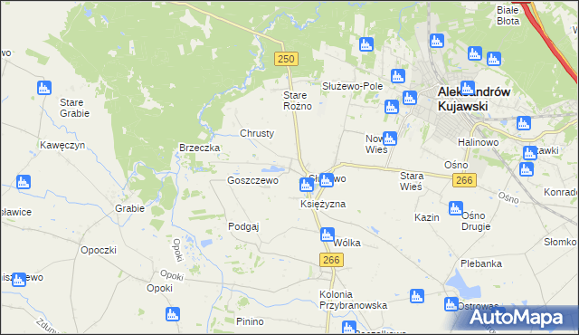 mapa Broniszewo gmina Aleksandrów Kujawski, Broniszewo gmina Aleksandrów Kujawski na mapie Targeo