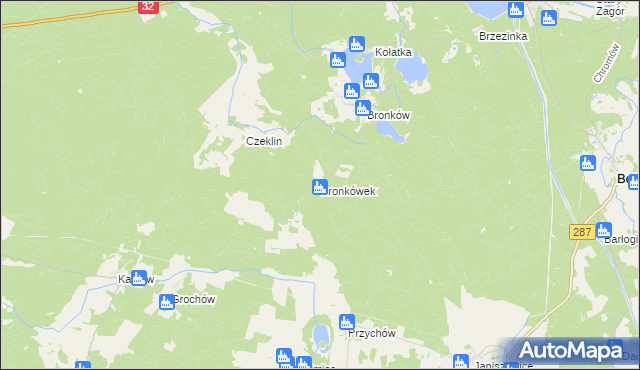 mapa Bronkówek, Bronkówek na mapie Targeo