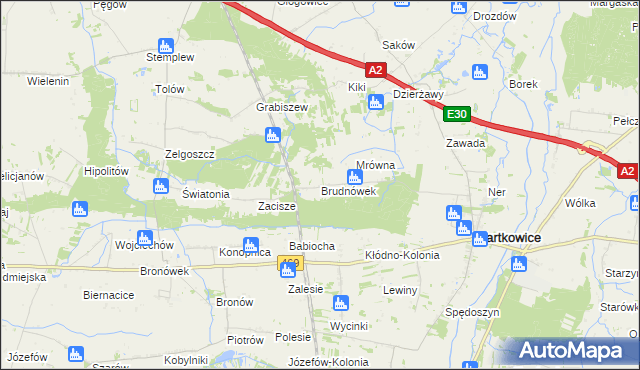 mapa Brudnówek, Brudnówek na mapie Targeo