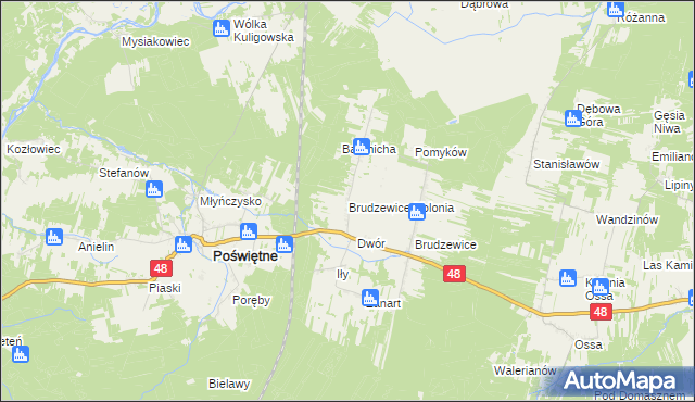 mapa Brudzewice-Kolonia, Brudzewice-Kolonia na mapie Targeo