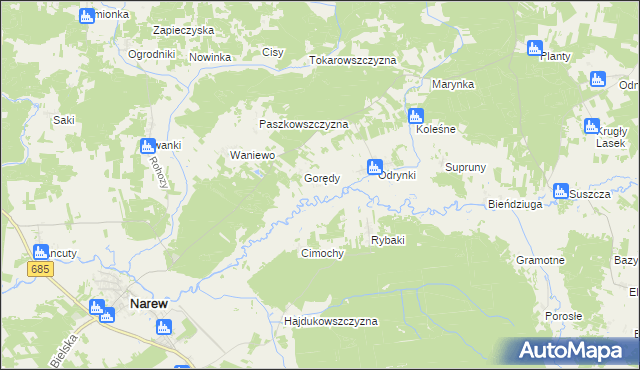 mapa Bruszkowszczyzna, Bruszkowszczyzna na mapie Targeo