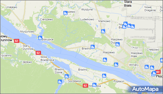 mapa Brwilno gmina Stara Biała, Brwilno gmina Stara Biała na mapie Targeo