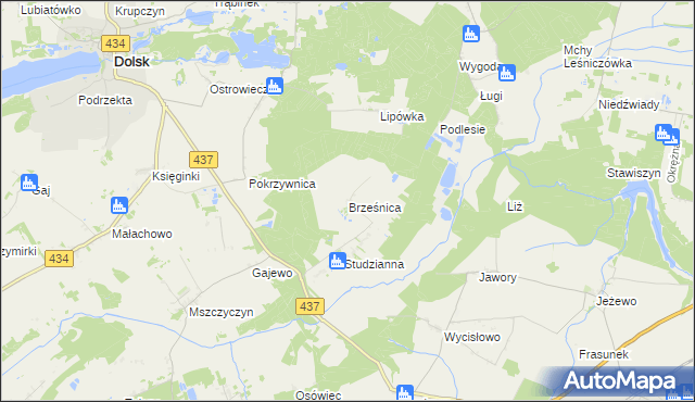 mapa Brześnica, Brześnica na mapie Targeo