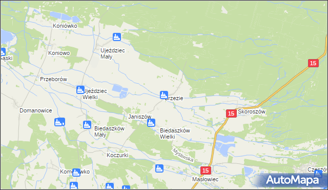 mapa Brzezie gmina Trzebnica, Brzezie gmina Trzebnica na mapie Targeo