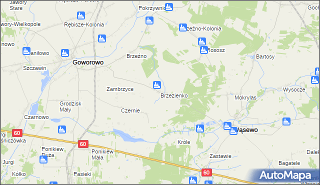 mapa Brzezienko, Brzezienko na mapie Targeo