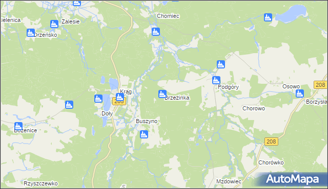 mapa Brzezinka gmina Kępice, Brzezinka gmina Kępice na mapie Targeo