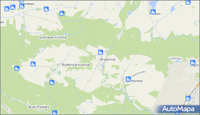 mapa Brzeźnica gmina Jastrowie, Brzeźnica gmina Jastrowie na mapie Targeo
