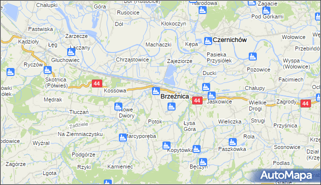 mapa Brzeźnica powiat wadowicki, Brzeźnica powiat wadowicki na mapie Targeo