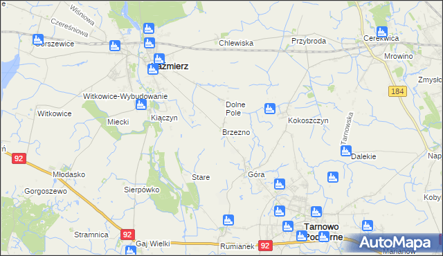 mapa Brzezno, Brzezno na mapie Targeo