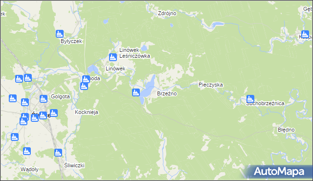 mapa Brzeźno gmina Śliwice, Brzeźno gmina Śliwice na mapie Targeo