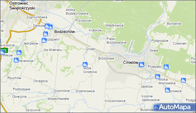 mapa Brzóstowa, Brzóstowa na mapie Targeo