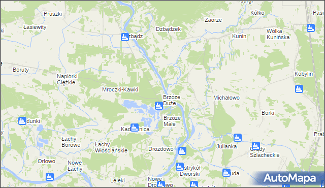 mapa Brzóze Duże, Brzóze Duże na mapie Targeo