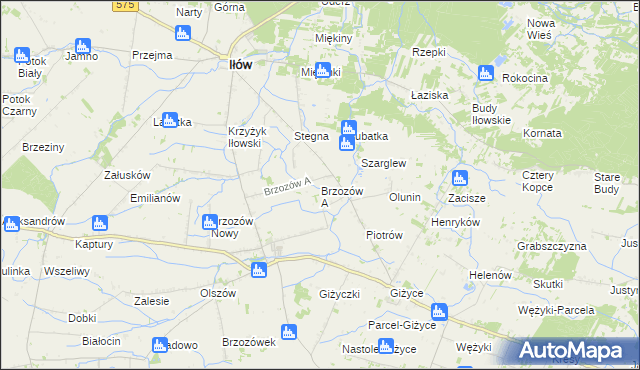 mapa Brzozów A, Brzozów A na mapie Targeo