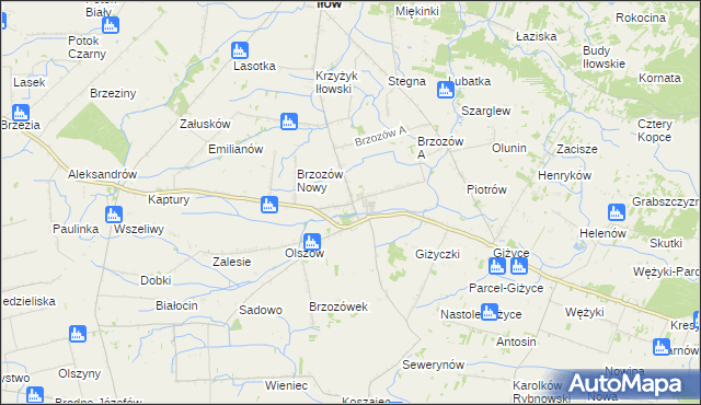 mapa Brzozów Stary, Brzozów Stary na mapie Targeo