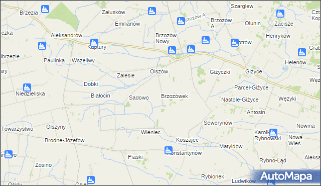 mapa Brzozówek, Brzozówek na mapie Targeo