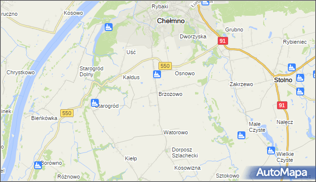 mapa Brzozowo gmina Kijewo Królewskie, Brzozowo gmina Kijewo Królewskie na mapie Targeo