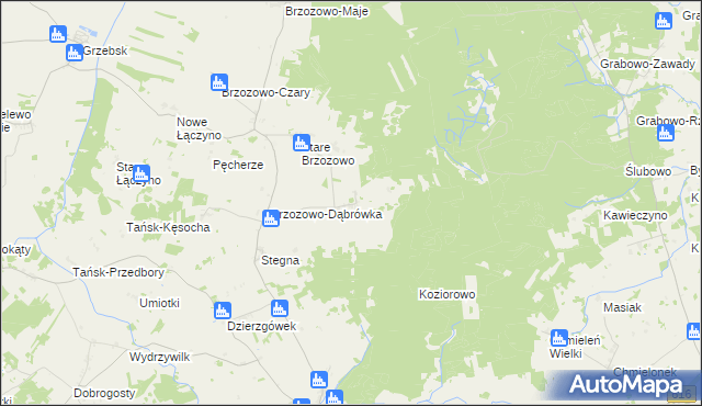 mapa Brzozowo-Łęg, Brzozowo-Łęg na mapie Targeo