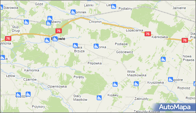 mapa Brzuskowola, Brzuskowola na mapie Targeo