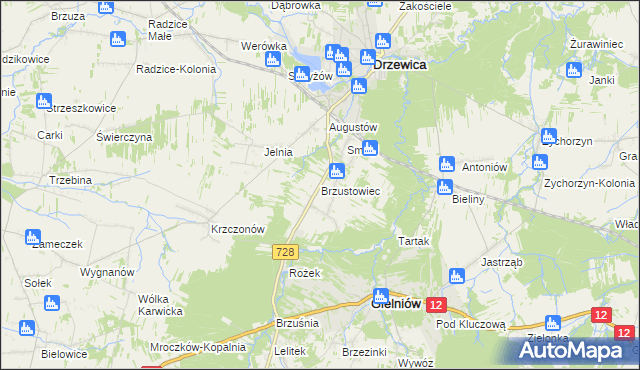 mapa Brzustowiec, Brzustowiec na mapie Targeo